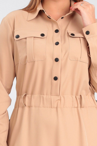 Платье расклешенное из вискозы с воротником и съемным поясом Angelina & Сompany 922 - фото 7