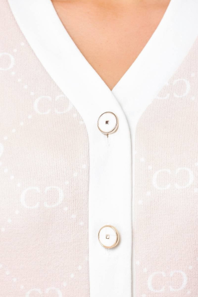 Жакет и юбка деловой костюм с имитацией ручного стежка Swallow 695 беж - фото 13