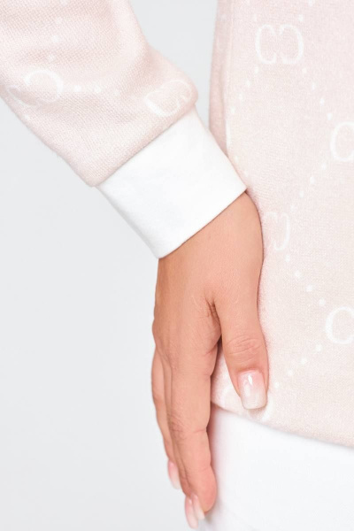 Жакет и юбка деловой костюм с имитацией ручного стежка Swallow 695 беж - фото 12