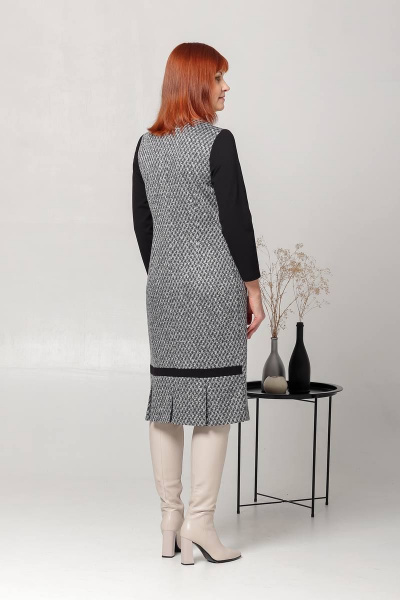 Полуприлегающее трикотажное платье с накладными карманами Соджи 592 /1 - фото 4