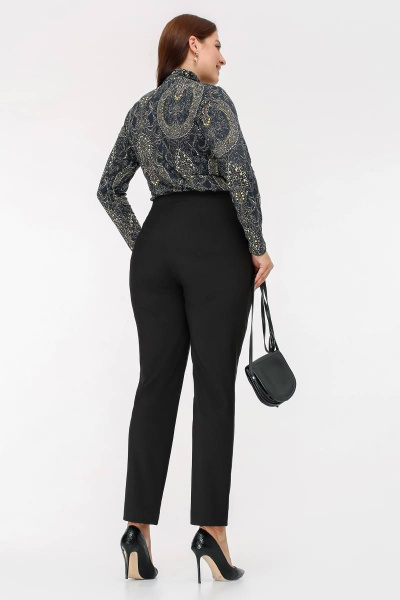 Классические женские брюки из трикотажного полотна с высокой посадкой La rouge 8052 черный - фото 3