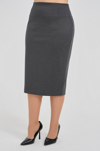 Трикотажная юбка с завышенной талией и шлицей IVA 1542 графитовый - фото 2