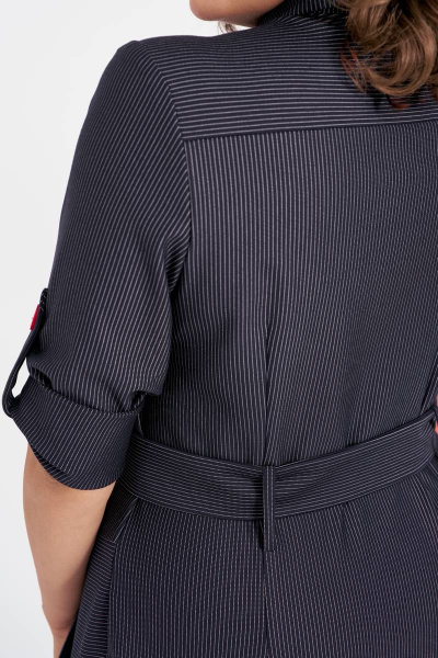 Платье с накладными карманами из трикотажа на пуговицах IVA 1517 синий - фото 7