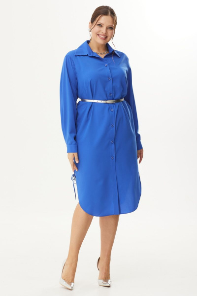 Платье прямое с воротником-стойкой и шнуровкой Орхидея 1354 - фото 1