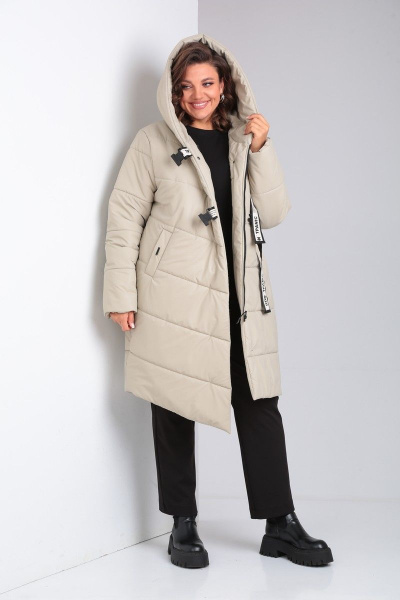 Пальто с утеплителем и вместительными карманами Диомант 1900 бежевый - фото 5
