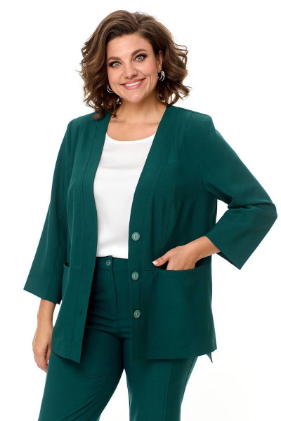 Брюки, жакет, топ Ollsy 05130 зеленый - фото 7