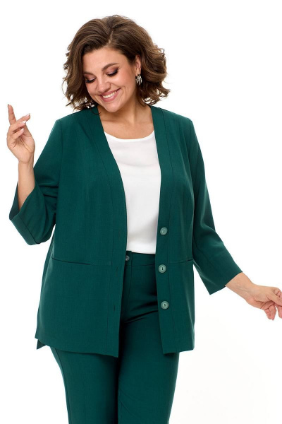 Брюки, жакет, топ Ollsy 05130 зеленый - фото 6