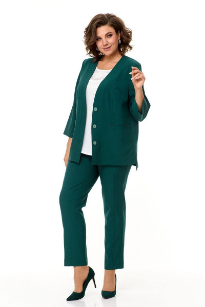 Брюки, жакет, топ Ollsy 05130 зеленый - фото 2