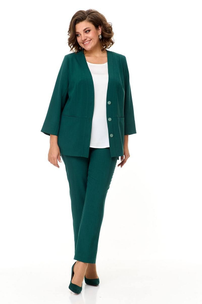 Брюки, жакет, топ Ollsy 05130 зеленый - фото 1