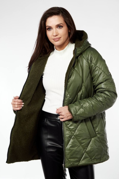 Куртка демисезонная с капюшоном и экомеховой подкладкой TAiER 1216 крупный_ромб - фото 10