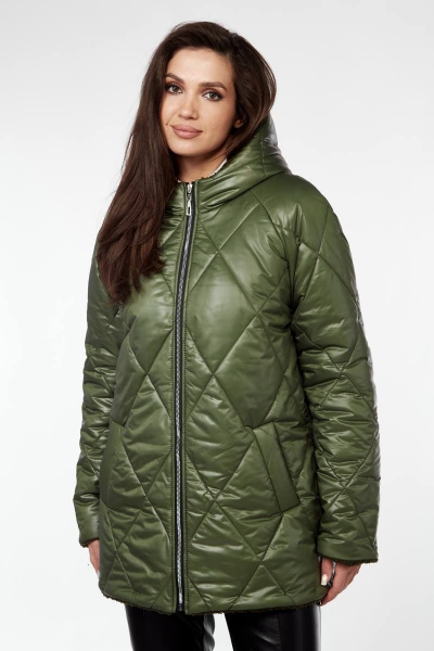 Куртка демисезонная с капюшоном и экомеховой подкладкой TAiER 1216 крупный_ромб - фото 4