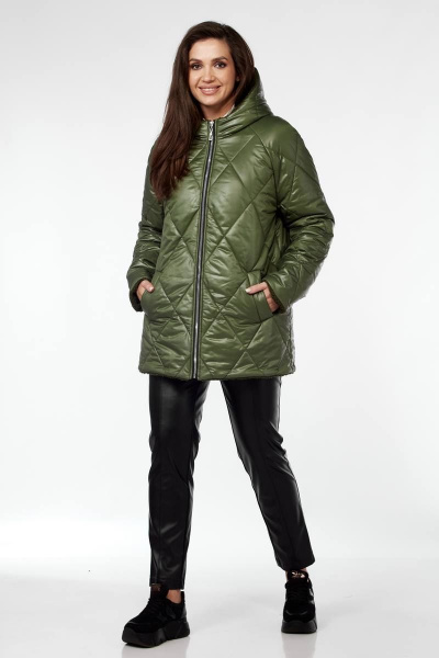 Куртка демисезонная с капюшоном и экомеховой подкладкой TAiER 1216 крупный_ромб - фото 1