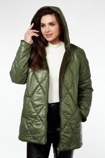 Куртка демисезонная с капюшоном и экомеховой подкладкой TAiER 1216 крупный_ромб - фото 7