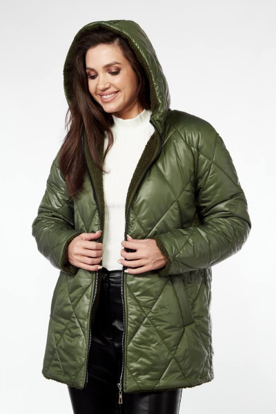 Куртка демисезонная с капюшоном и экомеховой подкладкой TAiER 1216 крупный_ромб - фото 5