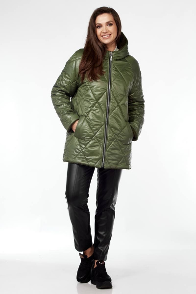 Куртка демисезонная с капюшоном и экомеховой подкладкой TAiER 1216 крупный_ромб - фото 2