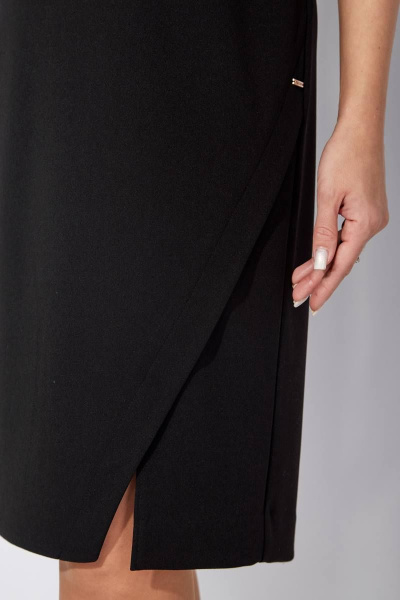 Черное платье из сетки и текстиля с разрезами TAiER 1248 - фото 11