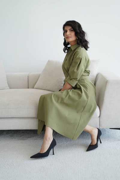 Платье MAKKI 17/22 оливковый - фото 3
