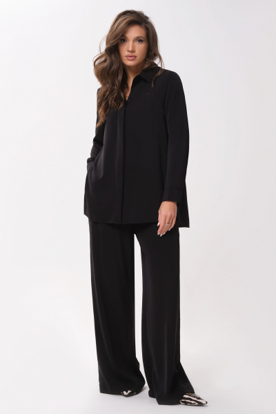 Черная блуза и брюки для повседневных образов Панда 149226w черный - фото 1