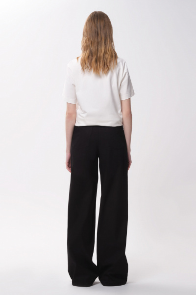 Черные прямые джинсы из хлопка и джинсовой ткани Панда 159560w черный - фото 2