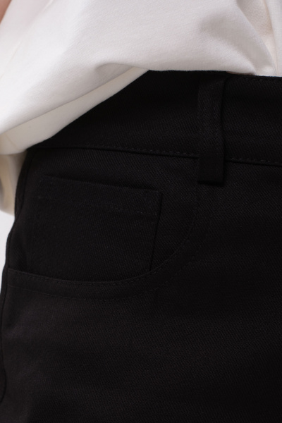 Черные прямые джинсы из хлопка и джинсовой ткани Панда 159560w черный - фото 3