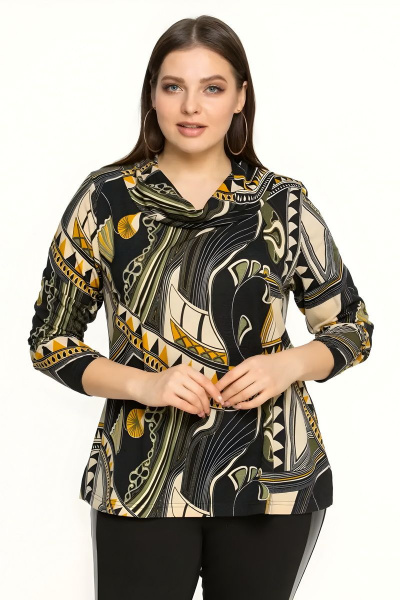 Джемпер из мягкого трикотажа с принтом и рукавом 3/4 Friends 6-003bl зеленый - фото 7