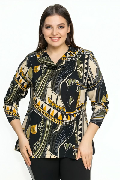 Джемпер из мягкого трикотажа с принтом и рукавом 3/4 Friends 6-003bl зеленый - фото 1