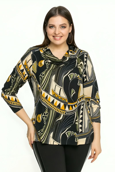 Джемпер из мягкого трикотажа с принтом и рукавом 3/4 Friends 6-003bl зеленый - фото 6