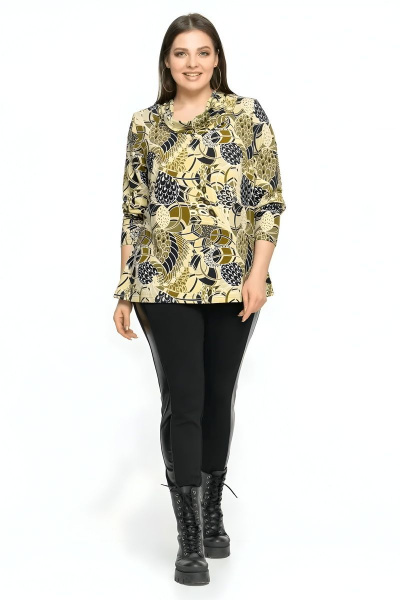 Джемпер из мягкого трикотажа с принтом и рукавом 3/4 Friends 6-003gr зеленый - фото 8