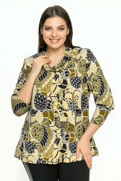 Джемпер из мягкого трикотажа с принтом и рукавом 3/4 Friends 6-003gr зеленый - фото 1