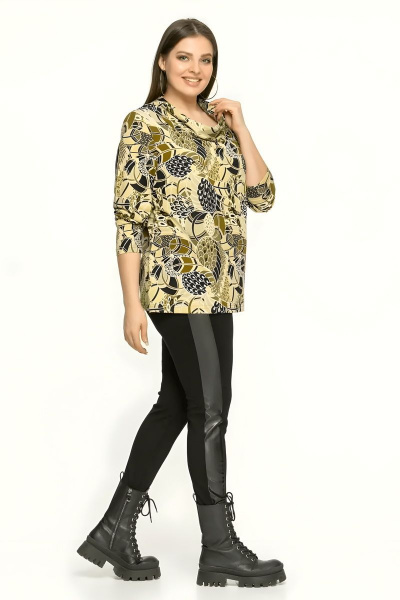 Джемпер из мягкого трикотажа с принтом и рукавом 3/4 Friends 6-003gr зеленый - фото 6