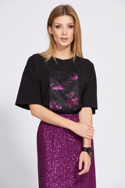 Юбка в пол с пайетками и средним шлицом EOLA 2519 фуксия - фото 7