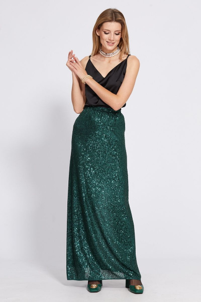 Юбка в пол с пайетками из трикотажного полотна EOLA 2519 изумруд - фото 5