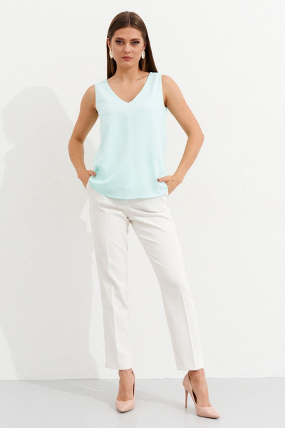 Легкая блузка без рукавов из текстиля для будней Ketty К-01040 мята - фото 2