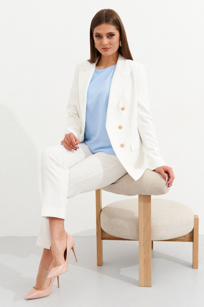 Летняя блуза из вискозы голубая для повседневной носки Ketty К-09940 голубой - фото 6