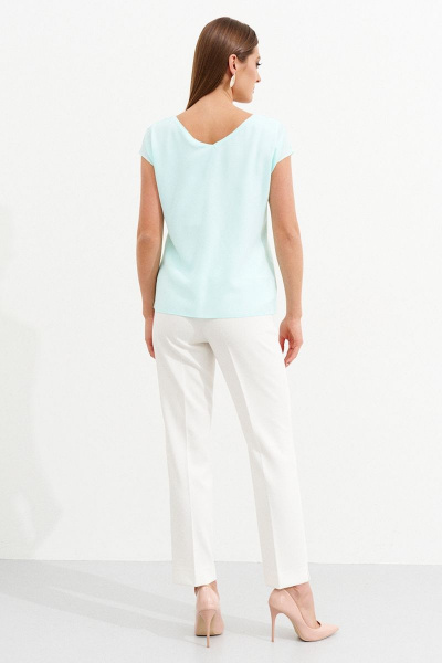 Блуза летняя свободная из вискозы бирюзовая Ketty К-09940 мятный - фото 5