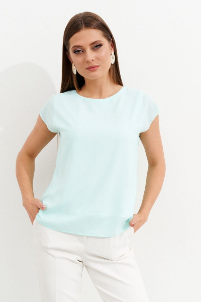 Блуза летняя свободная из вискозы бирюзовая Ketty К-09940 мятный - фото 1
