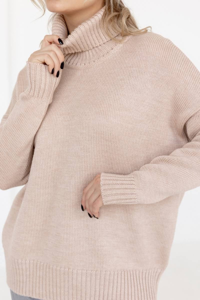 Бежевый свитшот свободного силуэта из трикотажа Romgil РВ0003-ШЕ1 светлый_опаловый - фото 2