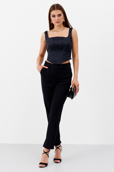 Черный корсет на боковой молнии и асимметричным низом Ketty К-03640 черный - фото 2