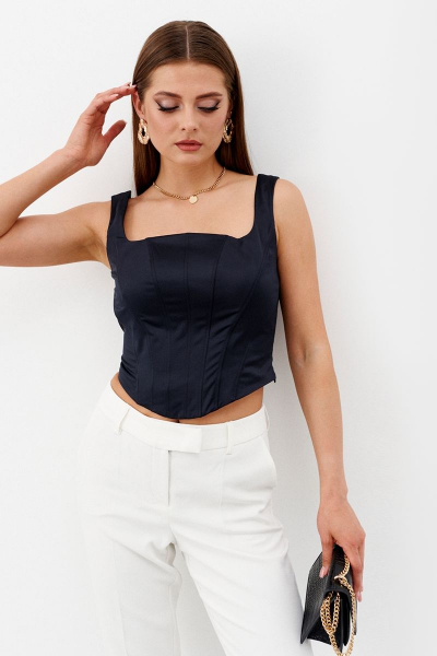 Черный корсет на боковой молнии и асимметричным низом Ketty К-03640 черный - фото 1