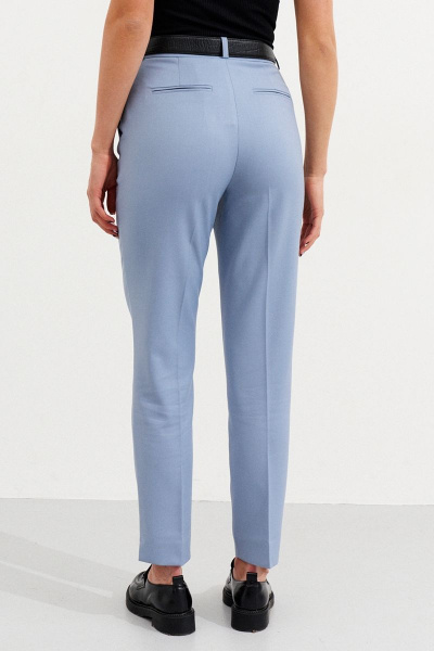 Голубые зауженные брюки с разрезами на брюках Ketty К-12560 голубой - фото 5