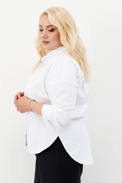 Укороченная блузка из хлопка с удлиненной спинкой Ketty К-12240 белый - фото 10