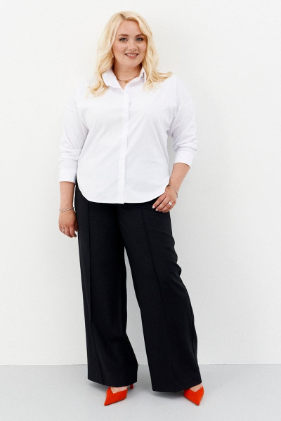 Укороченная блузка из хлопка с удлиненной спинкой Ketty К-12240 белый - фото 9