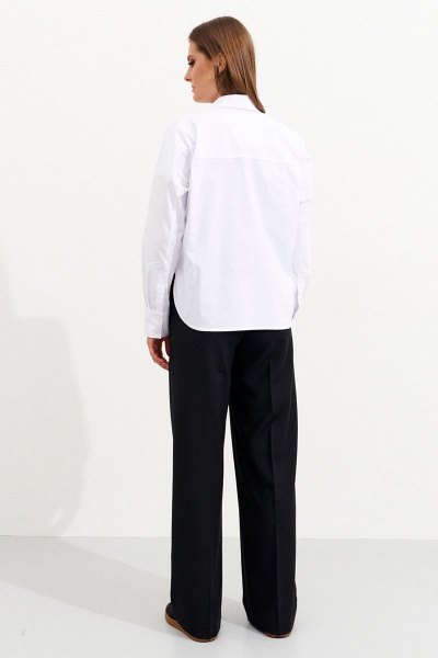 Укороченная блузка из хлопка с удлиненной спинкой Ketty К-12240 белый - фото 5