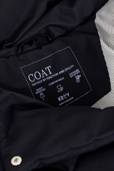 Зимнее пальто с капюшоном и съемным поясом Ketty К-10570 черный - фото 9