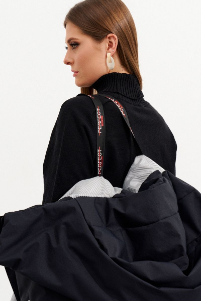 Зимнее пальто с капюшоном и съемным поясом Ketty К-10570 черный - фото 8