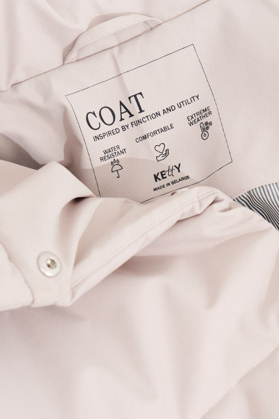 Бежевое зимнее пальто с утеплителем и капюшоном Ketty К-11070 бежевый - фото 9