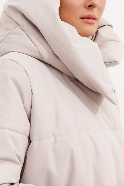 Бежевое зимнее пальто с утеплителем и капюшоном Ketty К-11070 бежевый - фото 5
