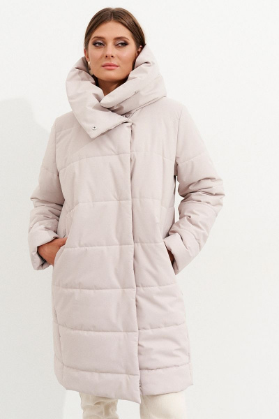 Бежевое зимнее пальто с утеплителем и капюшоном Ketty К-11070 бежевый - фото 1