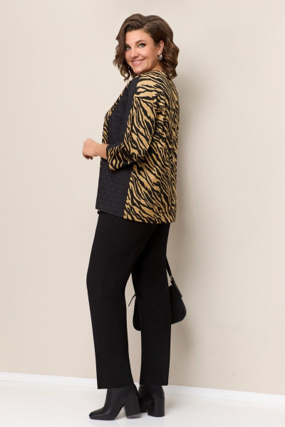 Брюки, джемпер VOLNA 1323 золотисто-бежевый+черный - фото 4