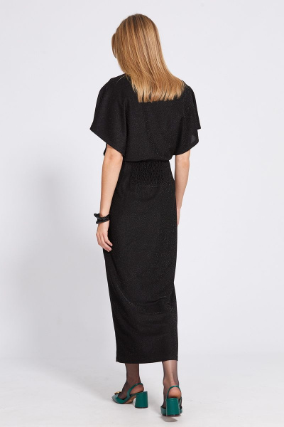 Миди платье приталенное из трикотажа с люрексом EOLA 2531 черный - фото 6